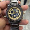 Relogio Bvg Skeleton Luxo Aço Inoxidável Pesado Brilhante