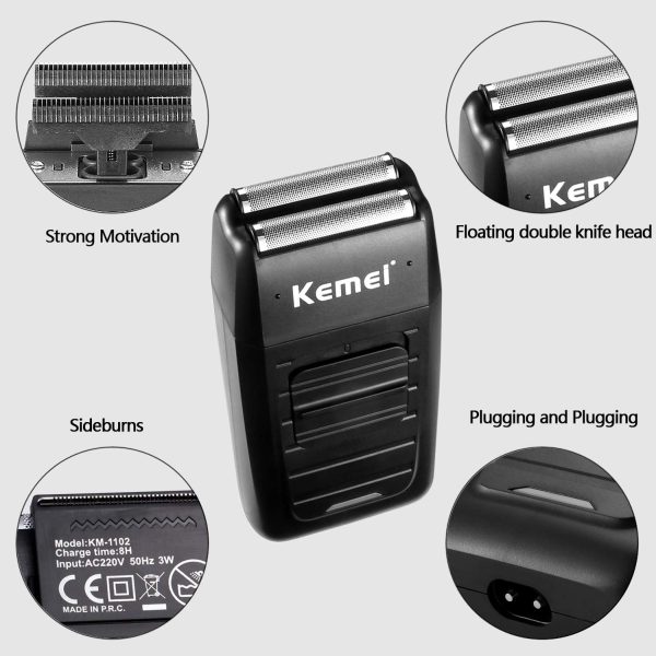 Barbeador Eletrico Barba Aparador Portatil Recarregavel – Kemei 1102