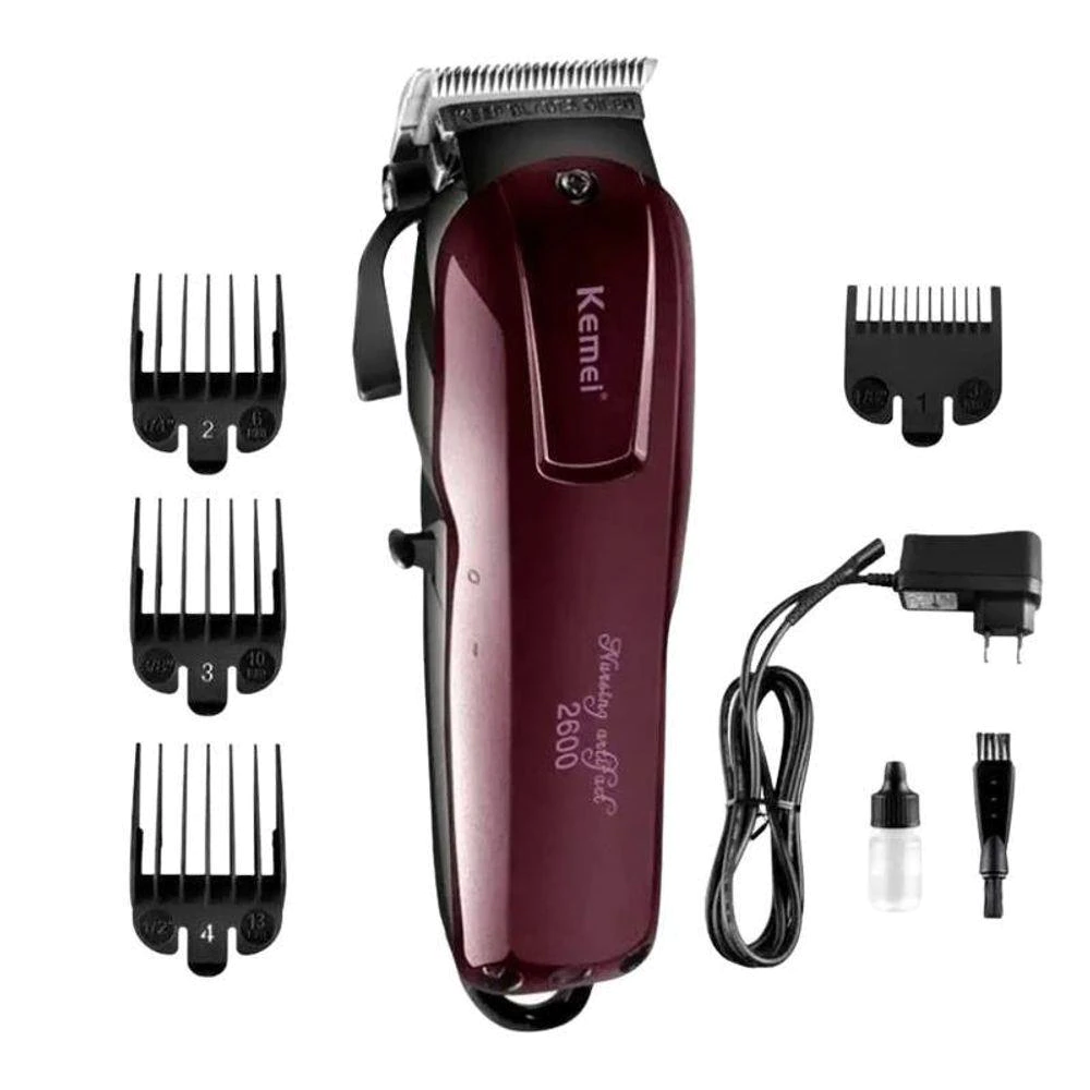 Máquina Cortar Cabelo Profissional Sem Fio Kemei Km-2600