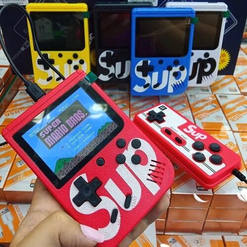 Mini Vídeo Game Portátil Com Controle 400 Jogos Clássico - Amarelo